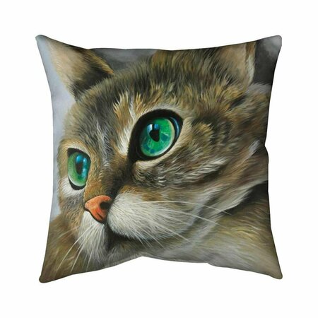 BEGIN HOME DECOR 20 x 20 in. Peaceful Cat Portrait-Double Sided Print Indoor Pillow 5541-2020-AN365
